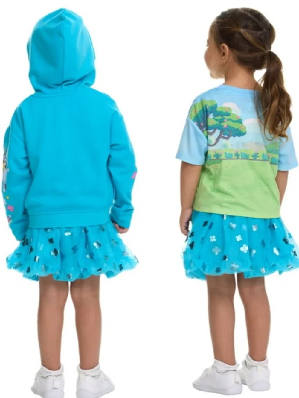 Bluey Bingo 3 piece Tutu Set Jacket Tutu Skirt and Shirt Blue 3T